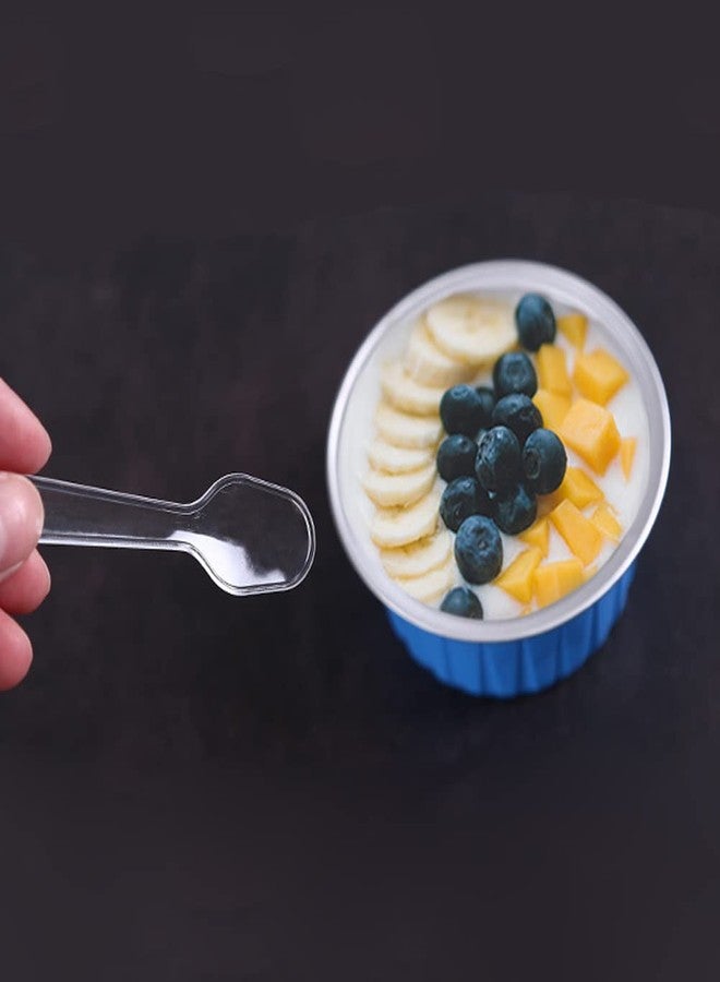 Teensery 200 Pcs Clear Plastic Spoons Disposable Mini Dessert Spoons for Ice Cream, Cake, Pudding, Yogurt, Appetizer (2.95 Inch) - Image 3